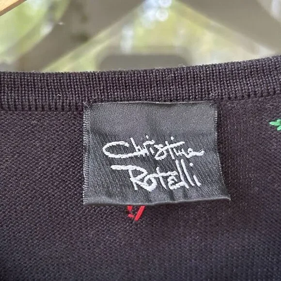 Christina Rotelli Cat Sweater Cat Fiesta 3D Size Small Mexican Margarita Vintage - Picture 5 of 12